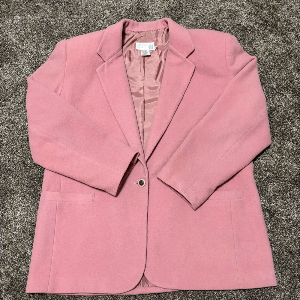 Cleo Rose Pink Wool-Blend Blazer — Size 16 Women’s